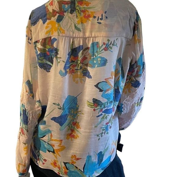 Zac & Rachel Floral Peasant Blouse -NWT - Picture 3 of 8
